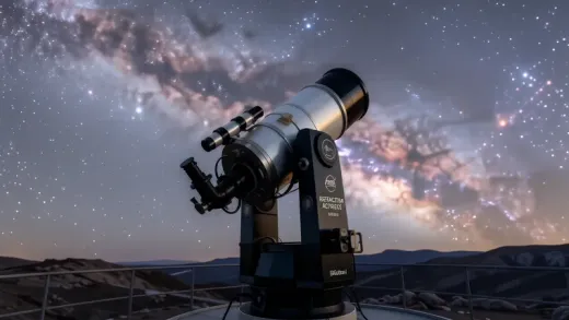 Understanding the mechanics of a refractor telescope — astronomy photograph