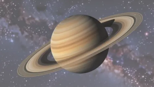 What is the color of the picture of Saturn — astronomy photograph
