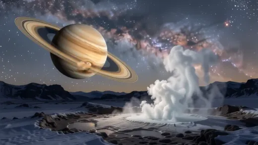 Which planet is Enceladus a satellite of — astronomy photograph
