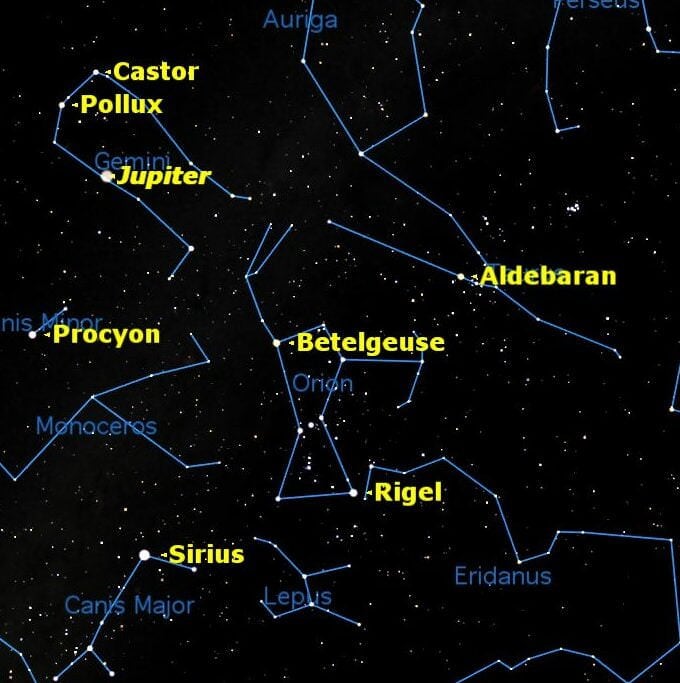 Where in the sky can Orion be found?