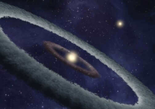 Formation of the main belt asteroids from a gas-dust disk