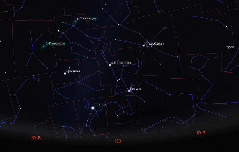 The constellation Orion and Betelgeuse