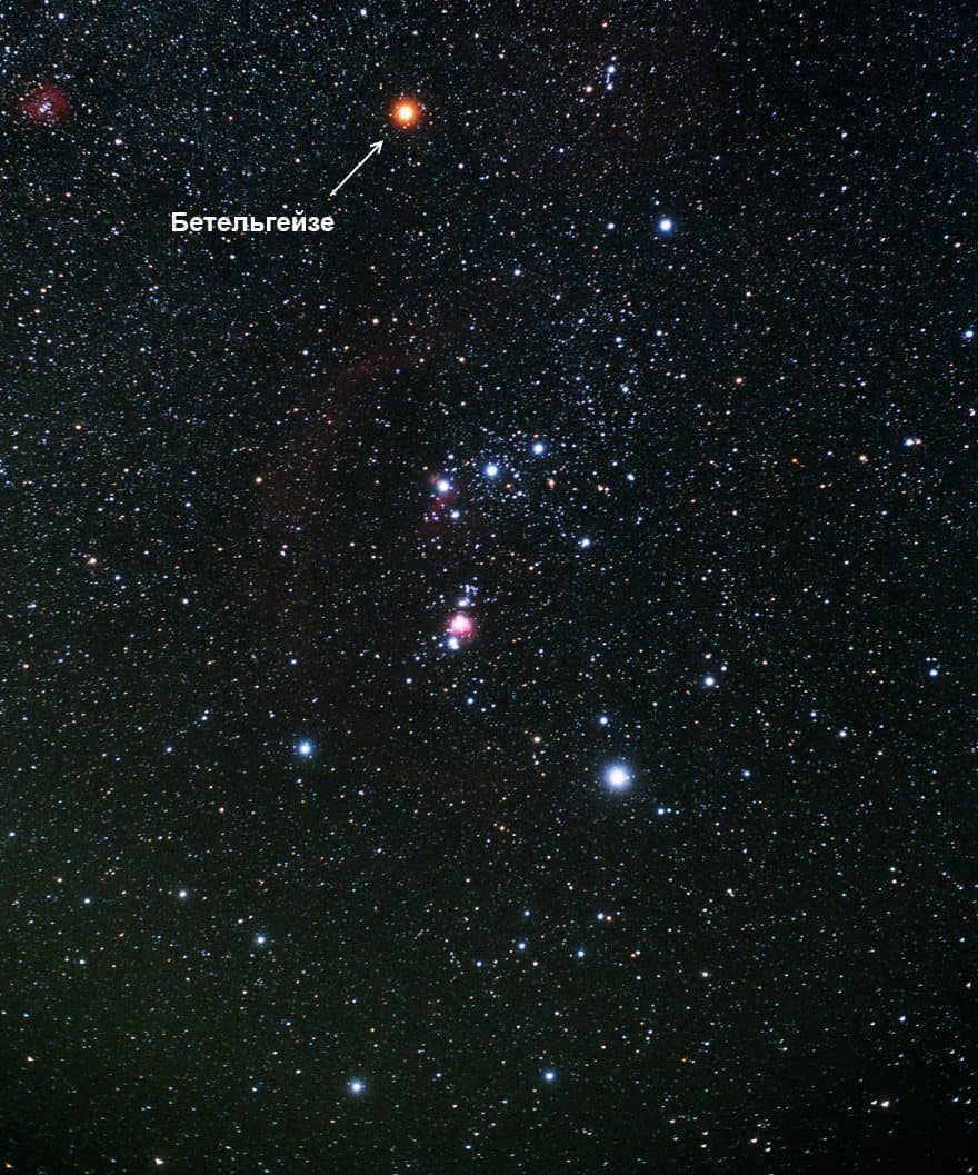 Location of Betelgeuse in Orion