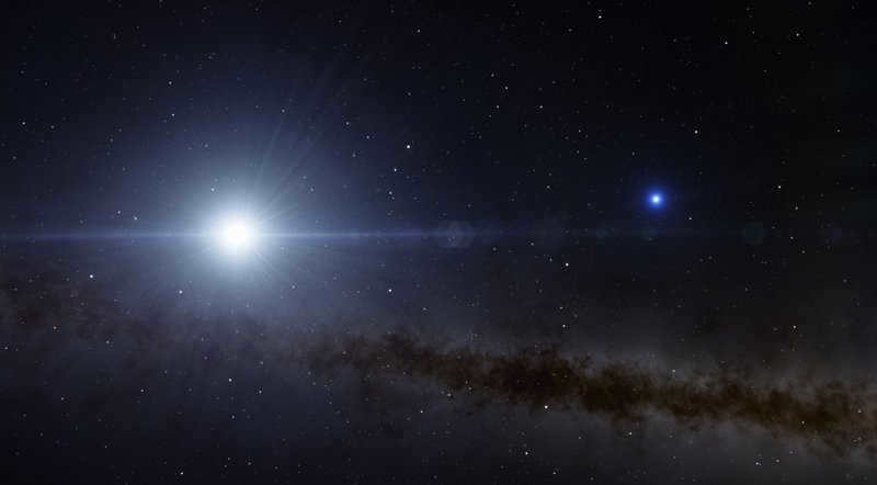 The Sirius system in the Space Engine simulator