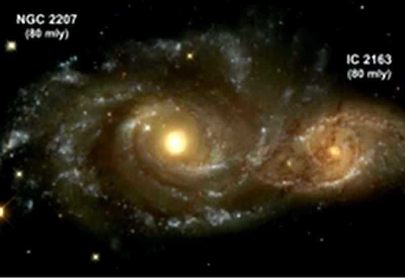 Merging galaxies NGC 2207 and IC 2163