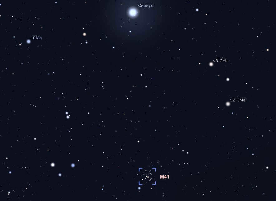 Location of cluster M41.