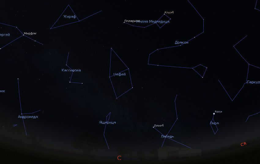 Cepheus constellation in the sky