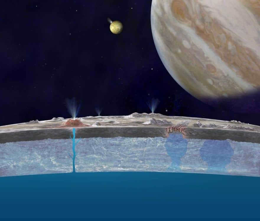 An artistic vision of chloride salts bubbling in Europa's ocean