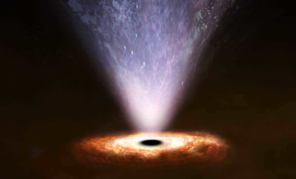 Illustration of slow evaporation of a black hole