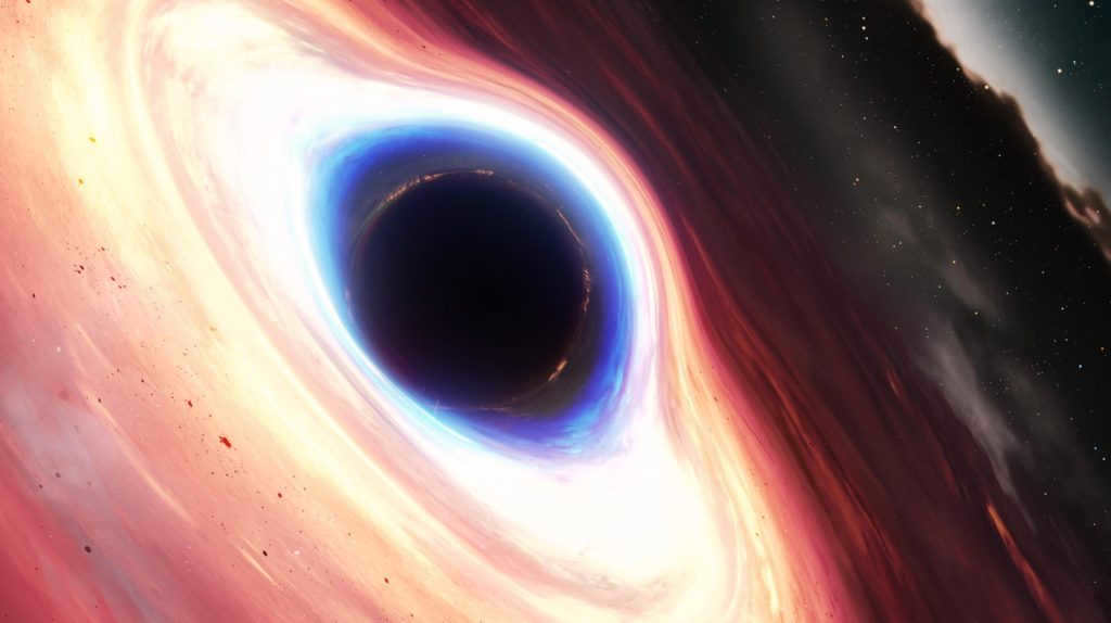 Image of a black hole with a well-defined event horizon