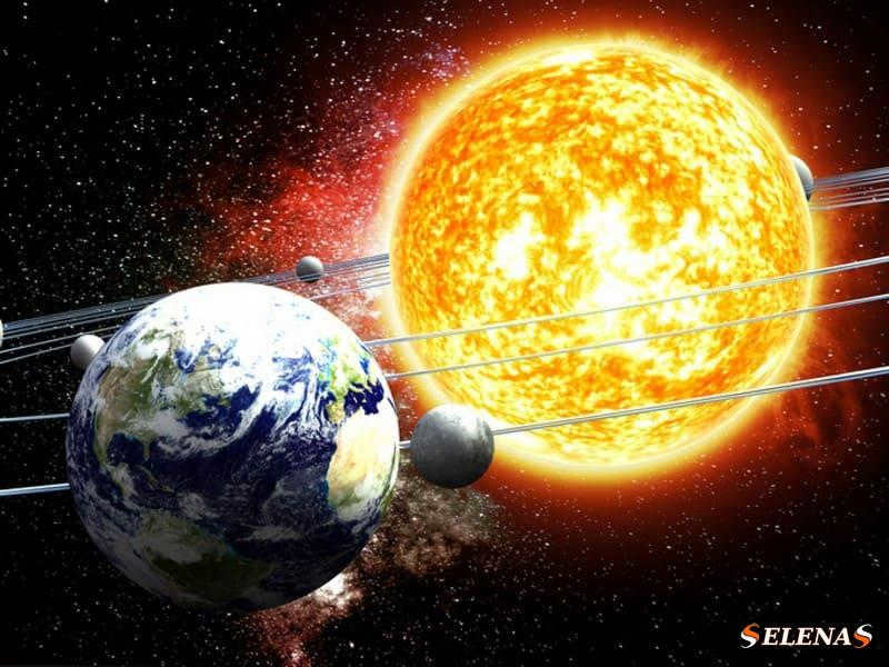 An artistic rendering of the solar system