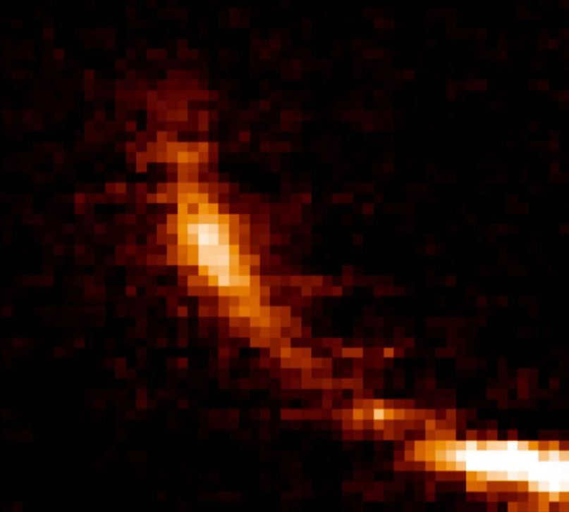 A gas cloud ripped by a black hole at the center of the Milky Way.
