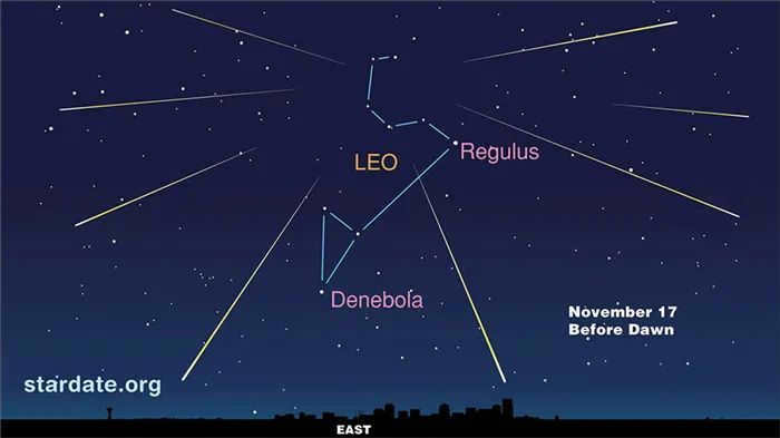 Radiation pattern of the Leonids meteor stream