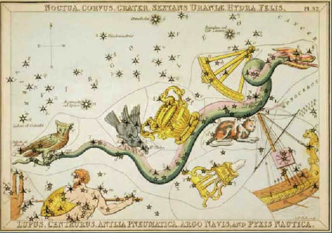 A page from the star atlas "The Mirror of Urania".