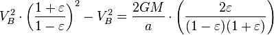 V_B^2 \cdot \left ( \frac<1+\varepsilon>\right ) ^2-V_B^2=\frac\cdot \left ( \frac \right ) 