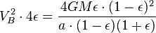 V_B^2 \cdot 4\epsilon =\frac<4GM\epsilon\cdot (1-\epsilon)^2> 