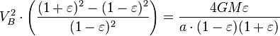 V_B^2 \cdot \left ( \frac<(1+\varepsilon)^2-(1-\varepsilon)^2>\right )=\frac 