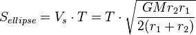 S_<ellipse>=V_s\cdot T=T\cdot\sqrt>