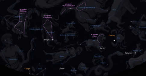 The constellations Capricorn and Virgo