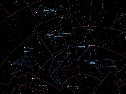Constellations Toucan and Goldfish