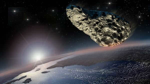 Asteroid over the Earth
