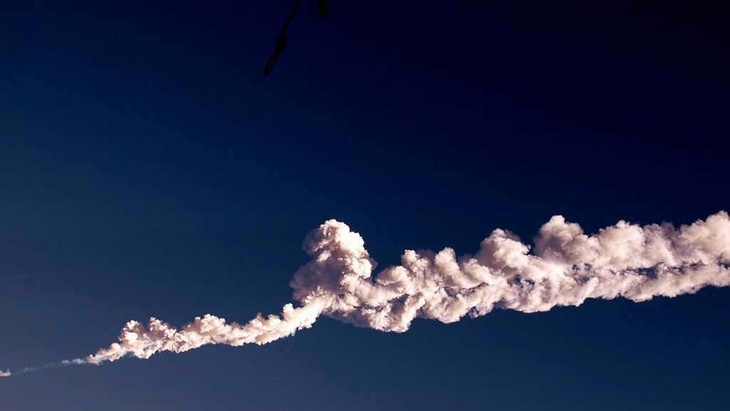Meteor trail of the Chebarkul meteorite