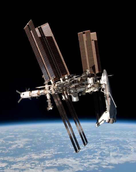 International Space Station and shuttle Endeavor