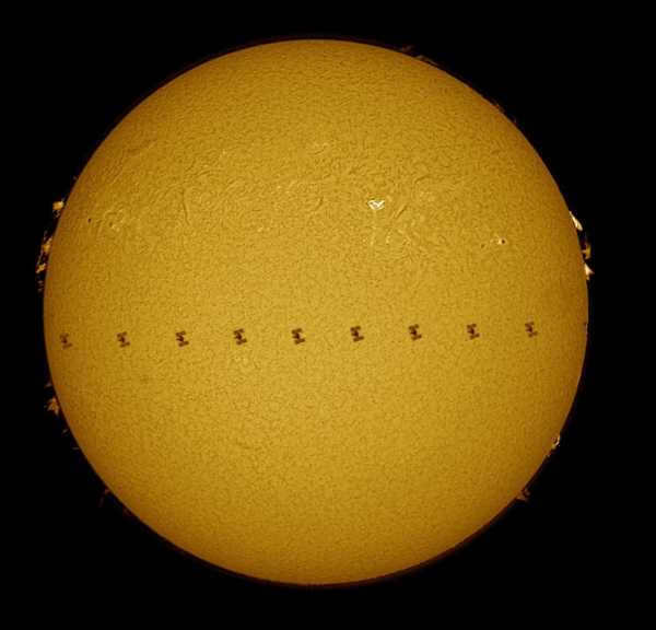 Transit across the Sun's disk