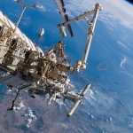 Astronauts work outside the ISS