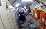 Taking samples from the panels on the ISS