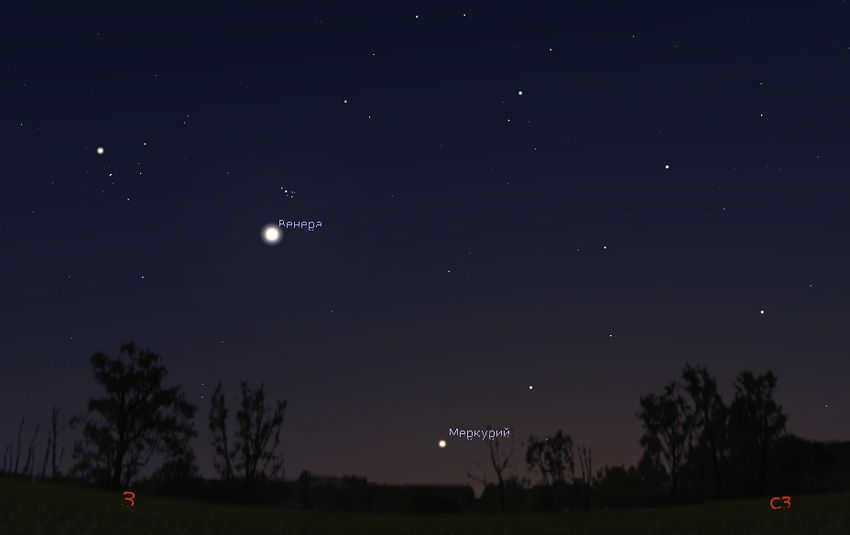 Venus and Mercury in the sky in April 2023
