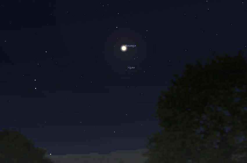 Uranus in the sky in April 2023