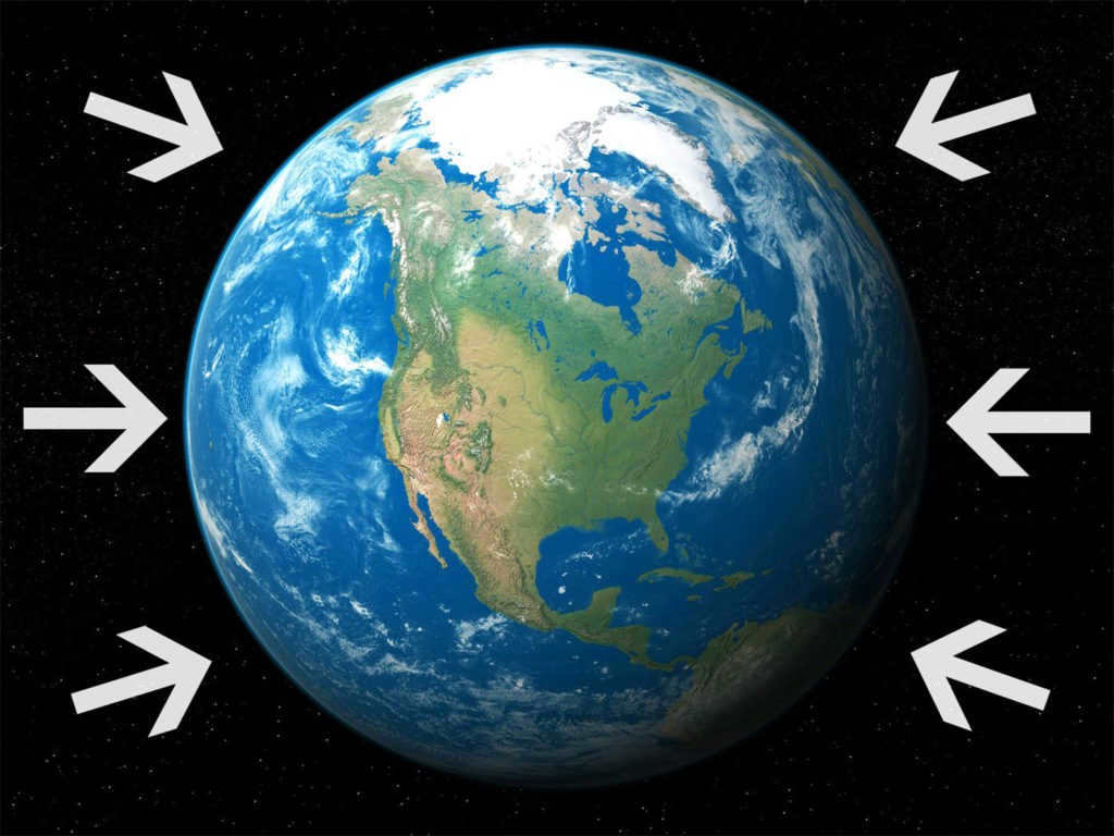 Atmospheric pressure is the force with which the entire gas envelope acts on the surface