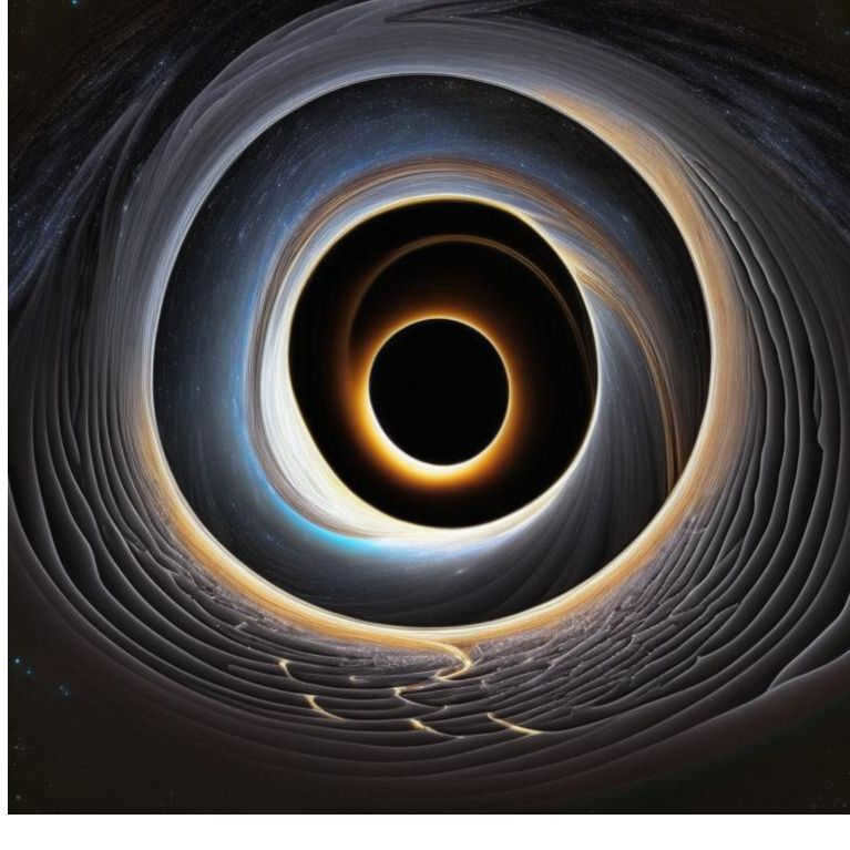 Promt: scheme of space curvature in the vicinity of the black hole