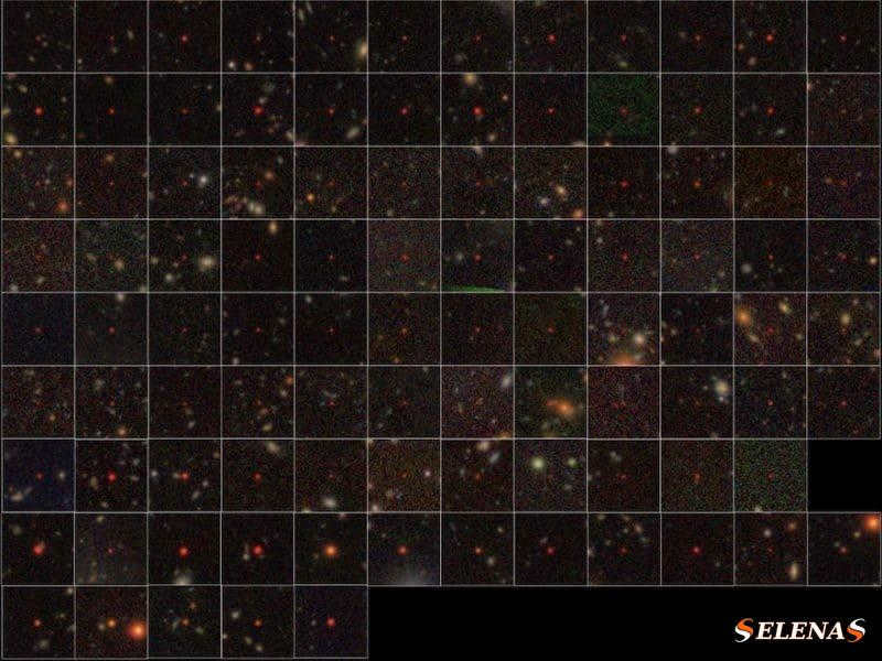Here are 100 quasars identified from data from the Hyper Suprime-Cam on the Subaru telescope.