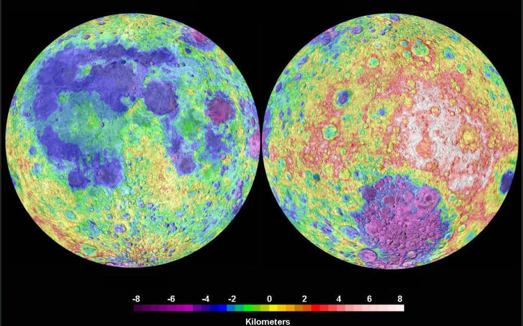 Topographic map of the Moon
