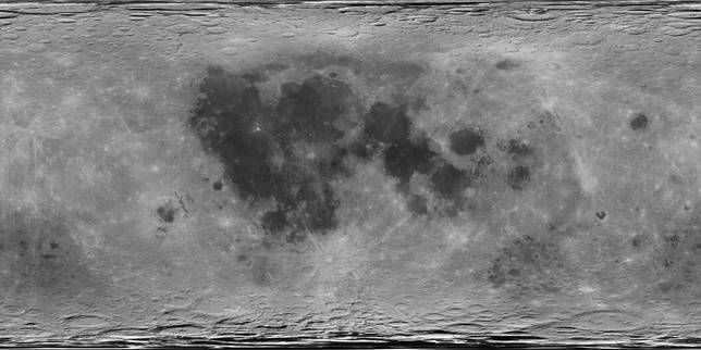Map of the surface of the satellite Moon