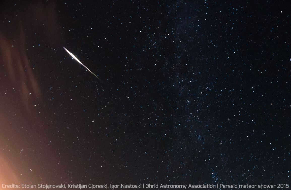 A meteor from the Perseid meteor shower.