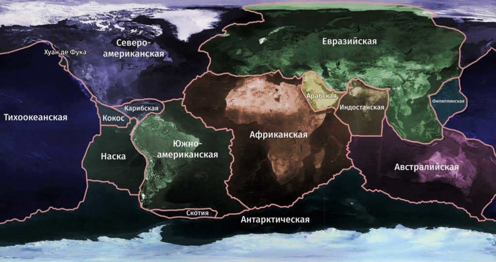 Scheme of Earth's tectonic plates