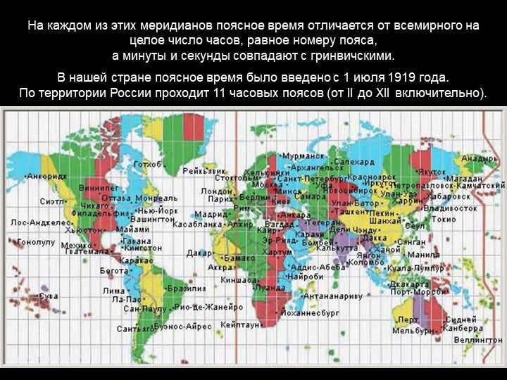 At each of these meridians the belt time differs from the universal time by the whole . 