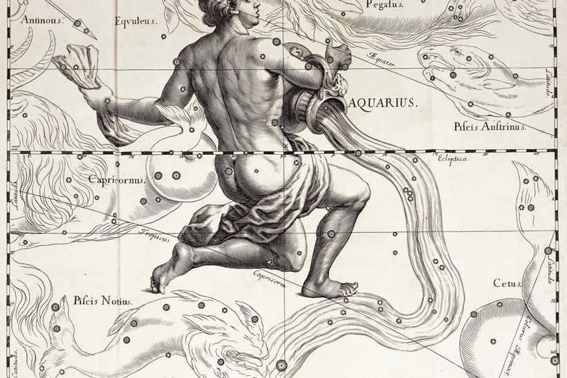 Position of the constellation Aquarius in the starry sky