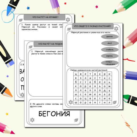 A collection of worksheets for lessons of the world around the world in the 1st grade 