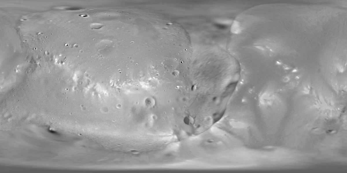 Map of the surface of the Deimos satellite