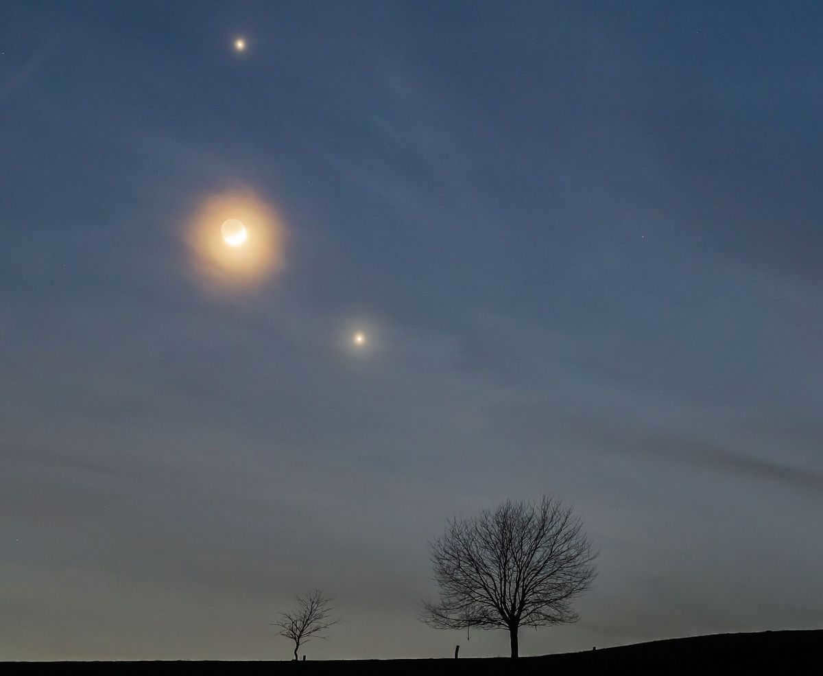 Jupiter and Venus in the sky