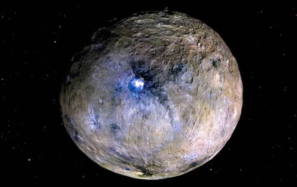 Dwarf planet, Ceres, surface, Occator crater, photo, NASA, space, stars