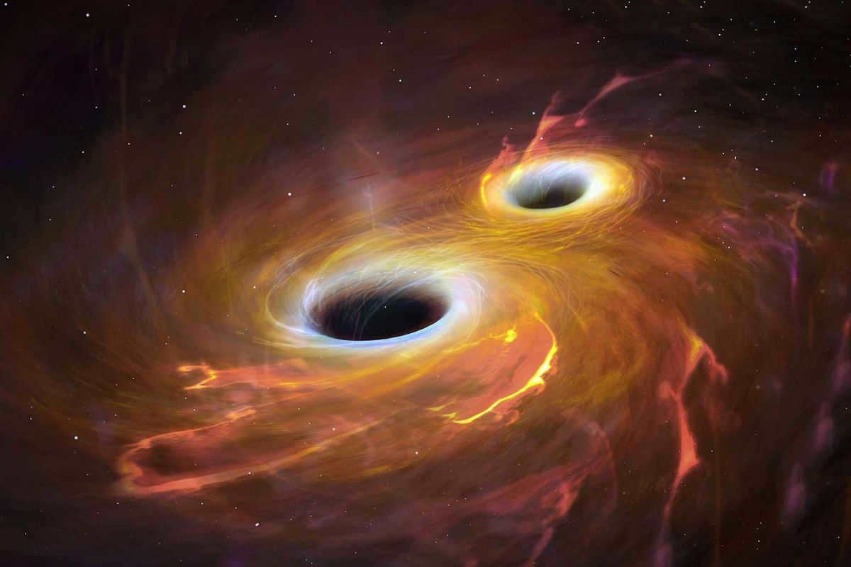Visualization of two black holes