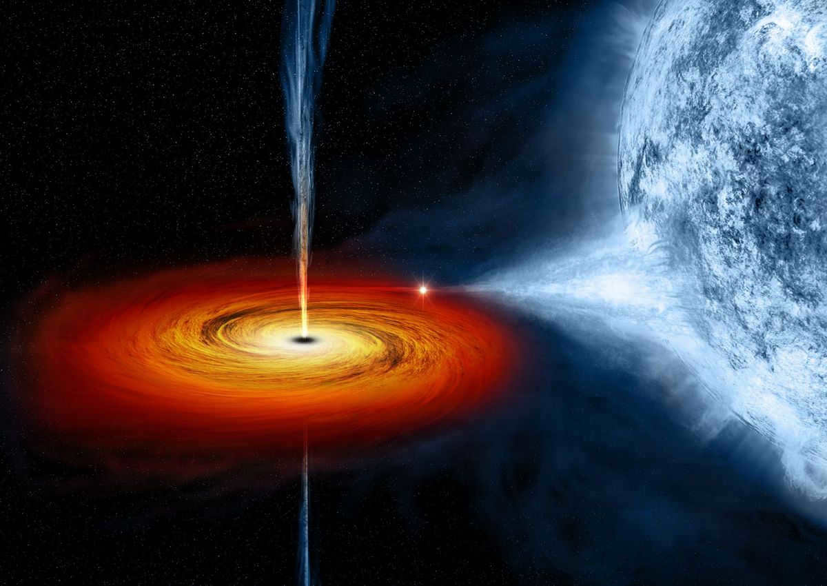 Visualization of a black hole near a star