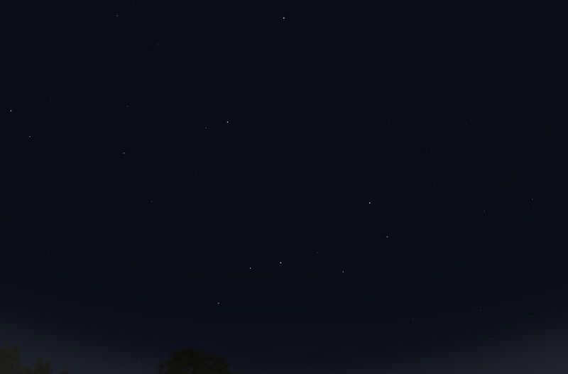 Small Dipper in the sky in the city