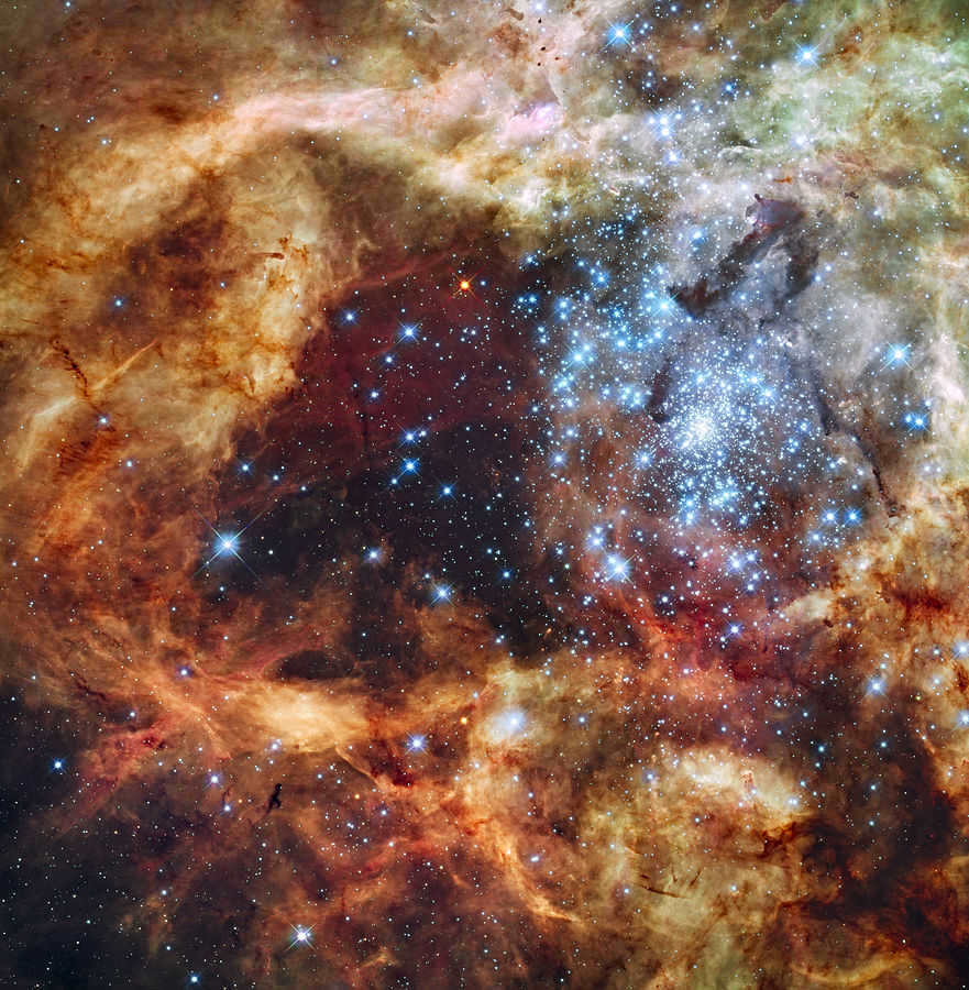 Star cluster R136. Hubble Telescope image