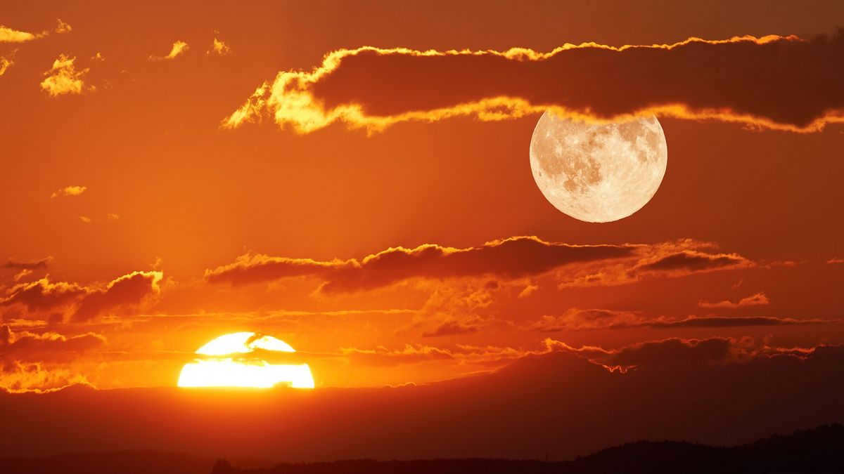 Sun and Moon side by side in the sky
